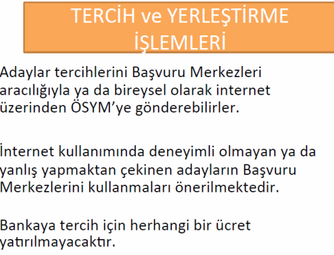 Üniversite Tercih ve Yerleştirme Tarihleri 2012 3