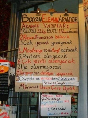 Türkiye'den komik ilanlar 1