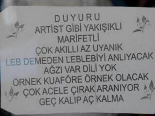 Türkiye'den komik ilanlar 13