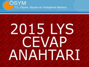 2015 LYS-5 Yabancı Dil Sınav Soruları ve Cevap Anahtarı