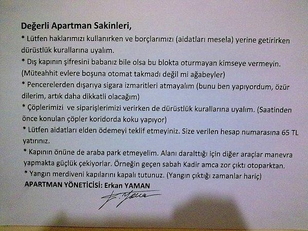 Gülme garantili apartman yönetimi yazıları 2