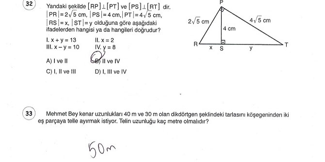 8. Sınıf Matematik 2. Ünite Değerlendirme Soruları ve Cevapları 15