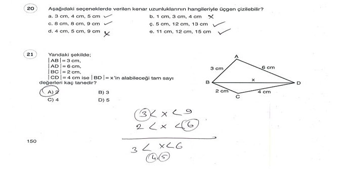8. Sınıf Matematik 2. Ünite Değerlendirme Soruları ve Cevapları 9
