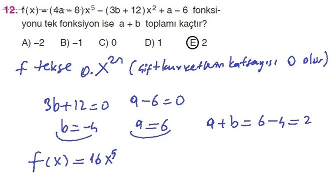 10. Sınıf Matematik Sayfa 107-109 Cevapları 12