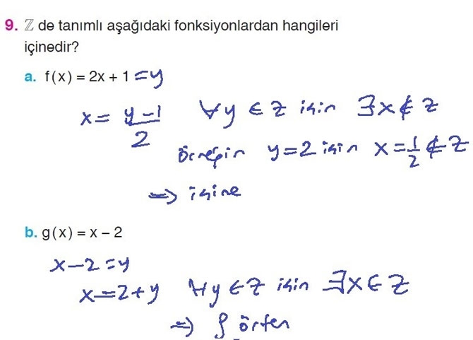 10. Sınıf Matematik Sayfa 107-109 Cevapları 9