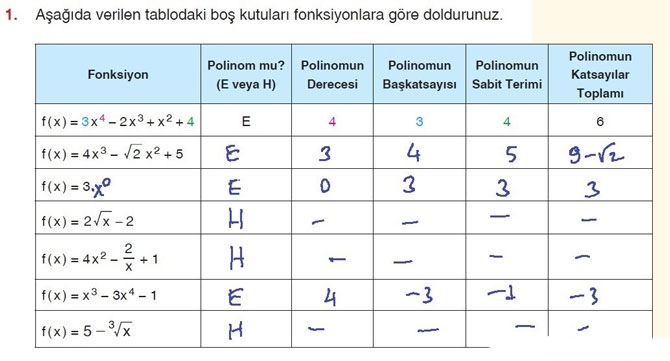 10. Sınıf Matematik Sayfa 134-137 Cevapları 1