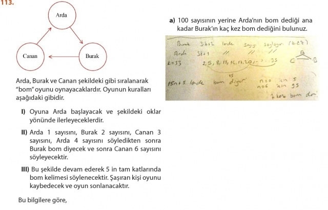 9. Sınıf Matematik Sayfa 184-194 Cevapları 113