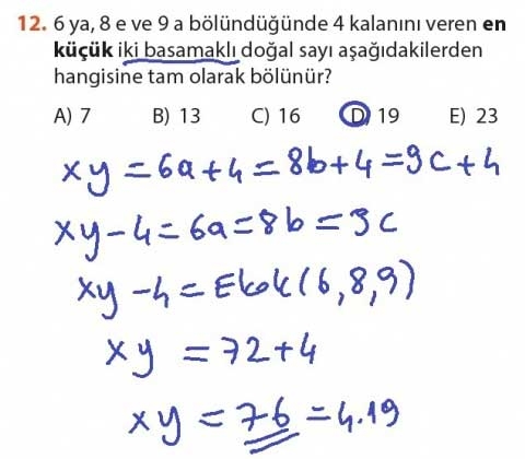 9. Sınıf Meb Matematik Sayfa 184-194 Cevapları 12