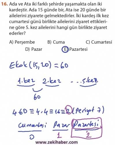 9. Sınıf Meb Matematik Sayfa 184-194 Cevapları 16