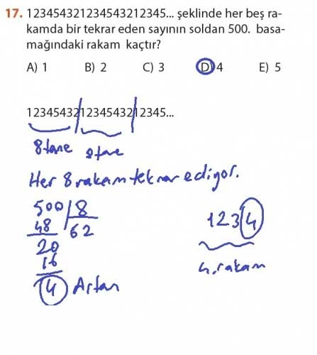 9. Sınıf Matematik Sayfa 184-194 Cevapları 17