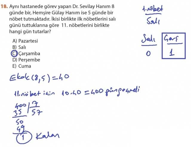 9. Sınıf Matematik Sayfa 184-194 Cevapları 18