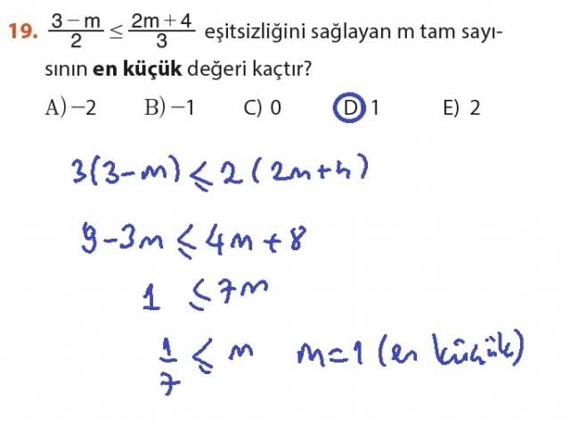 9. Sınıf Meb Matematik Sayfa 184-194 Cevapları 19