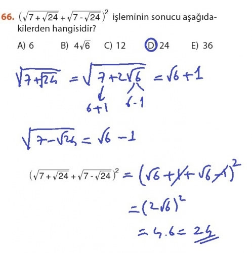 9. Sınıf Meb Matematik Sayfa 184-194 Cevapları 66