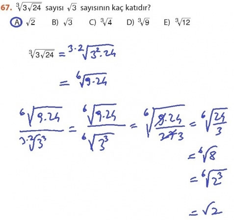 9. Sınıf Matematik Sayfa 184-194 Cevapları 67