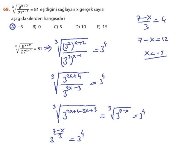 9. Sınıf Matematik Sayfa 184-194 Cevapları 69