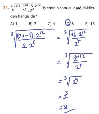 9. Sınıf Matematik Sayfa 184-194 Cevapları 71