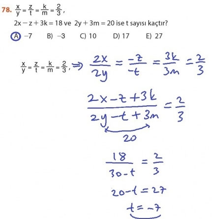 9. Sınıf Matematik Sayfa 184-194 Cevapları 78