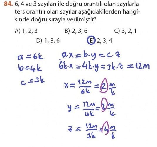 9. Sınıf Matematik Sayfa 184-194 Cevapları 84