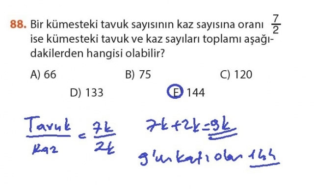 9. Sınıf Matematik Sayfa 184-194 Cevapları 88