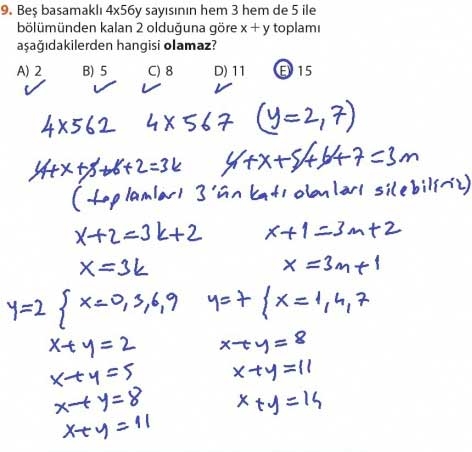 9. Sınıf Matematik Sayfa 184-194 Cevapları 9