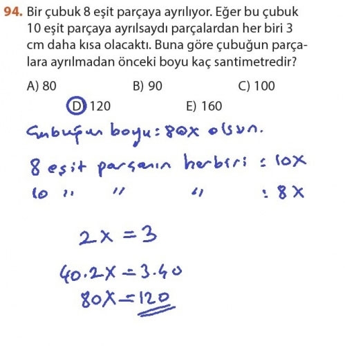 9. Sınıf Matematik Sayfa 184-194 Cevapları 94