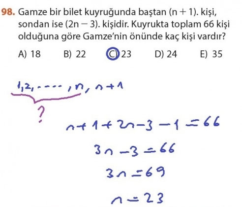 9. Sınıf Matematik Sayfa 184-194 Cevapları 98