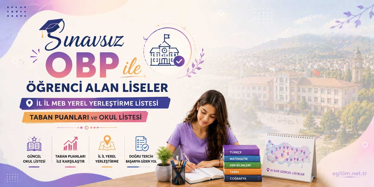 Sınavsız OBP İle Öğrenci Alan Lise Taban Puanları 2026