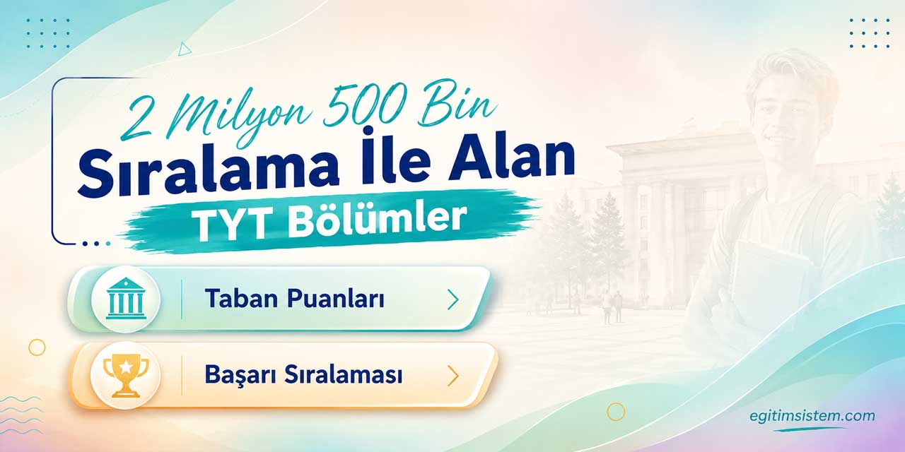 2 Milyon 500 Bin Sıralamayla Hangi Bölümler Gelir? - TYT’de Sağlık ve Teknik Programlar Öne Çıkıyor