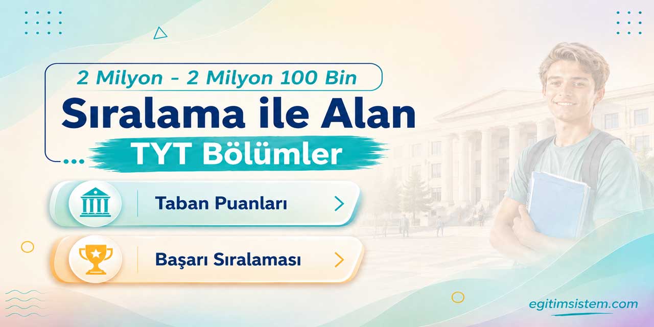 TYT’de 2 Milyon Sıralamayla Tercih Kapısı Açık: 36 Devlet Programı Var